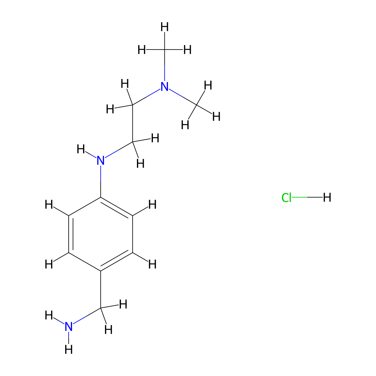 (4-{[2-(Dimethylamino)ethyl]amino}phenyl)methanamine hydrochloride molecular structure, CAS 1216915-51-3