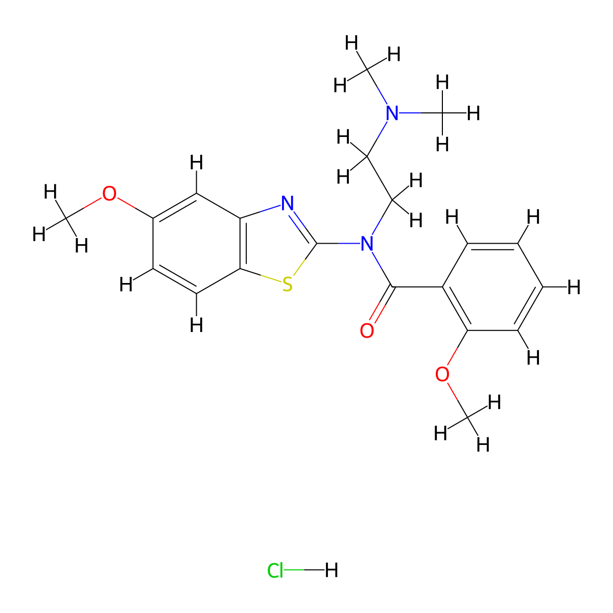 N-(2-(dimethylamino)ethyl)-2-methoxy-N-(5-methoxybenzo[d]thiazol-2-yl)benzamide hydrochloride molecular structure, CAS 1216917-16-6