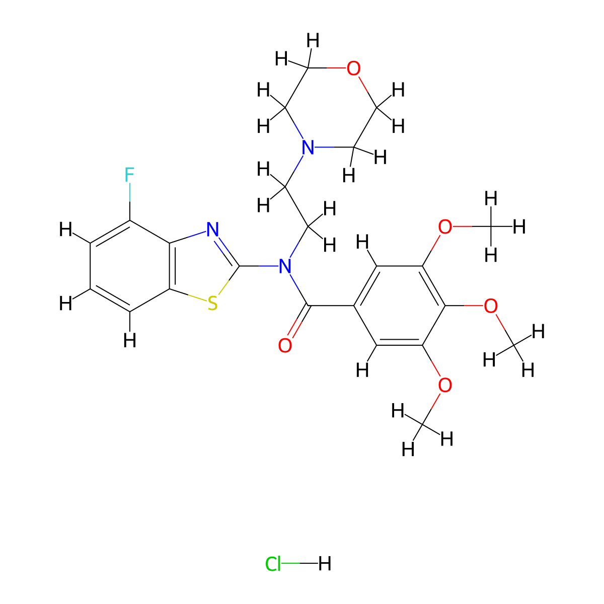 N-(4-fluorobenzo[d]thiazol-2-yl)-3,4,5-trimethoxy-N-(2-morpholinoethyl)benzamide hydrochloride molecular structure, CAS 1216919-69-5