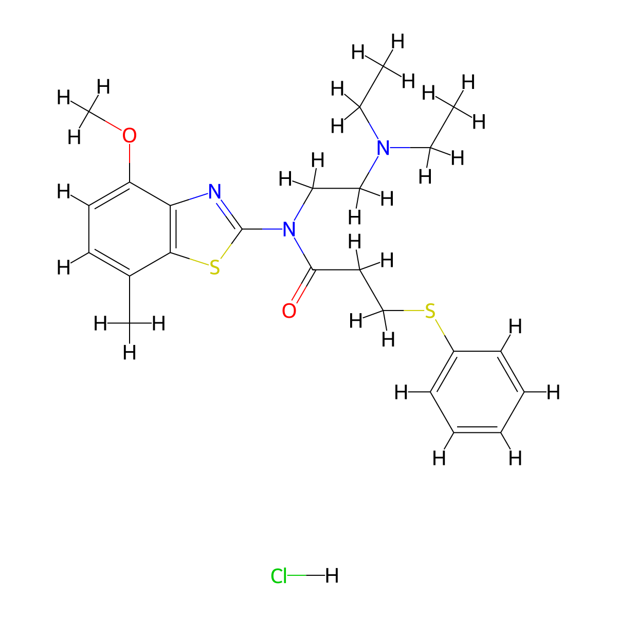 N-(2-(diethylamino)ethyl)-N-(4-methoxy-7-methylbenzo[d]thiazol-2-yl)-3-(phenylthio)propanamide hydrochloride molecular structure, CAS 1216919-76-4