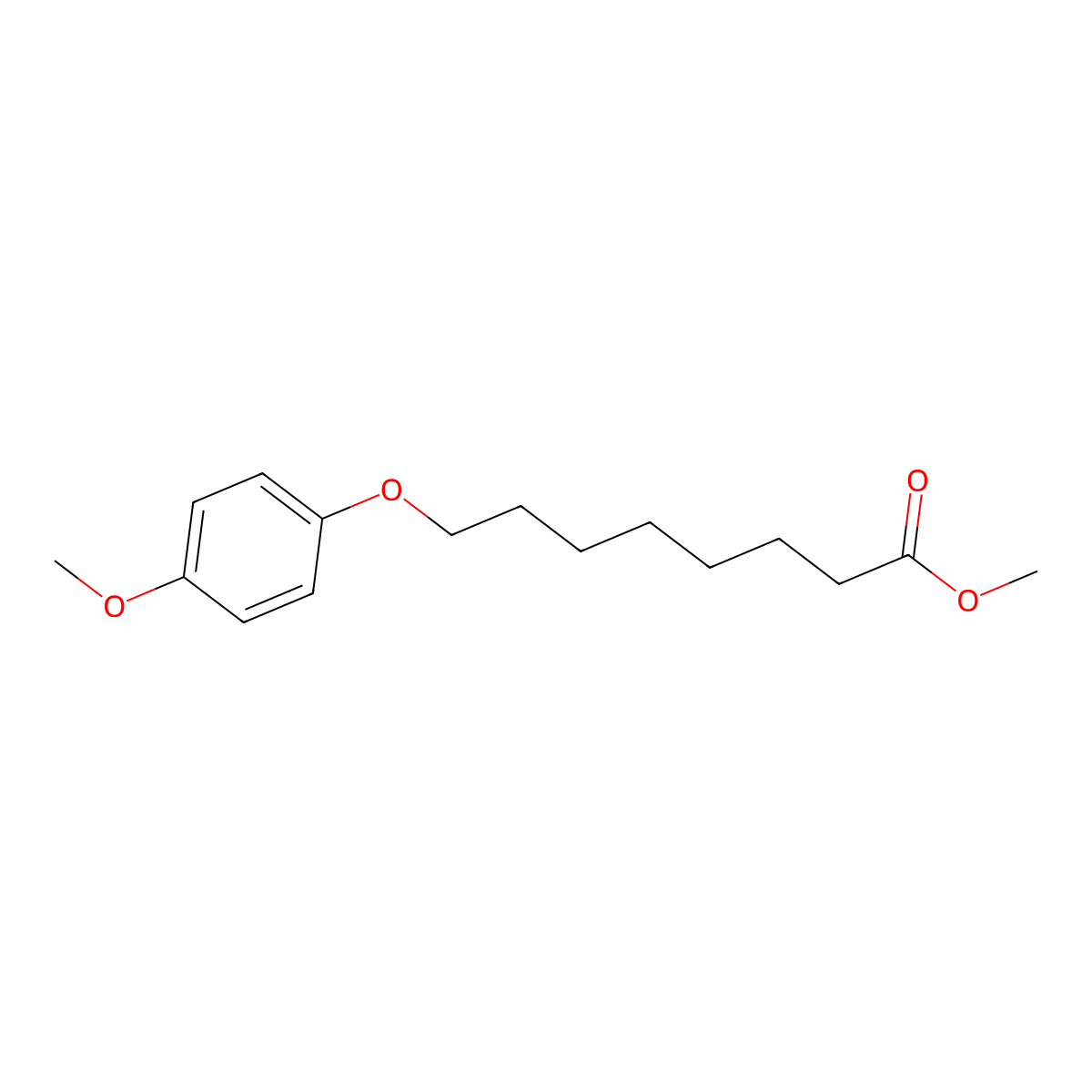 Methyl 8-(4-methoxyphenoxy)octanoate molecular structure, CAS 121692-13-5