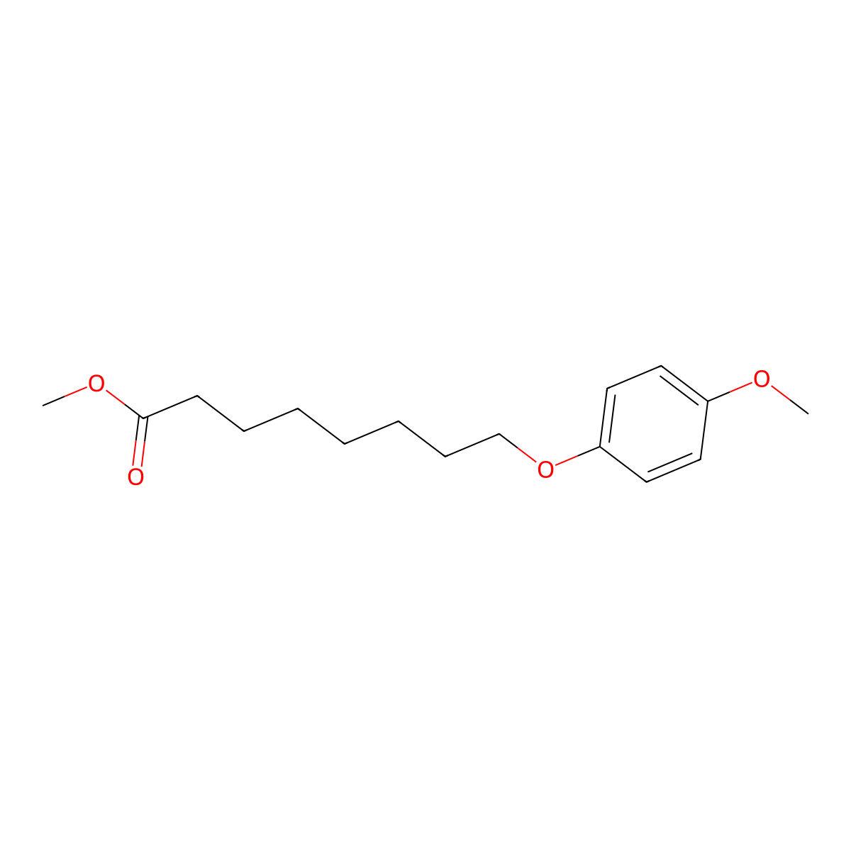 Methyl 8-(4-methoxyphenoxy)octanoate molecular structure, CAS 121692-13-5