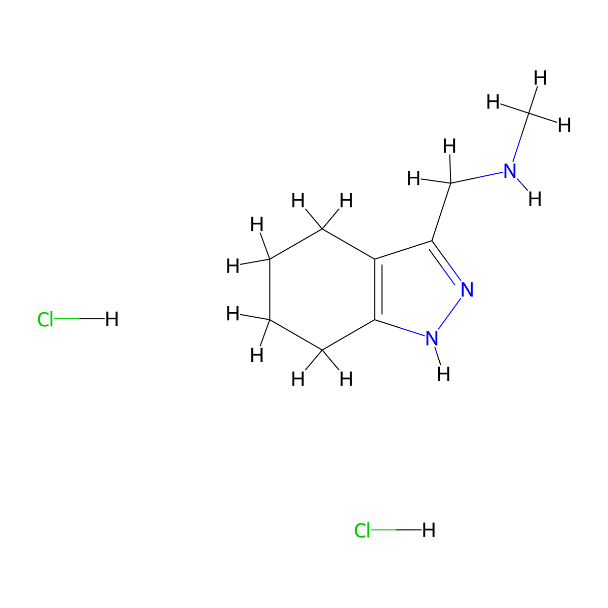 N-Methyl-1-(4,5,6,7-tetrahydro-1H-indazol-3-yl)methanamine dihydrochloride molecular structure, CAS 1216920-41-0