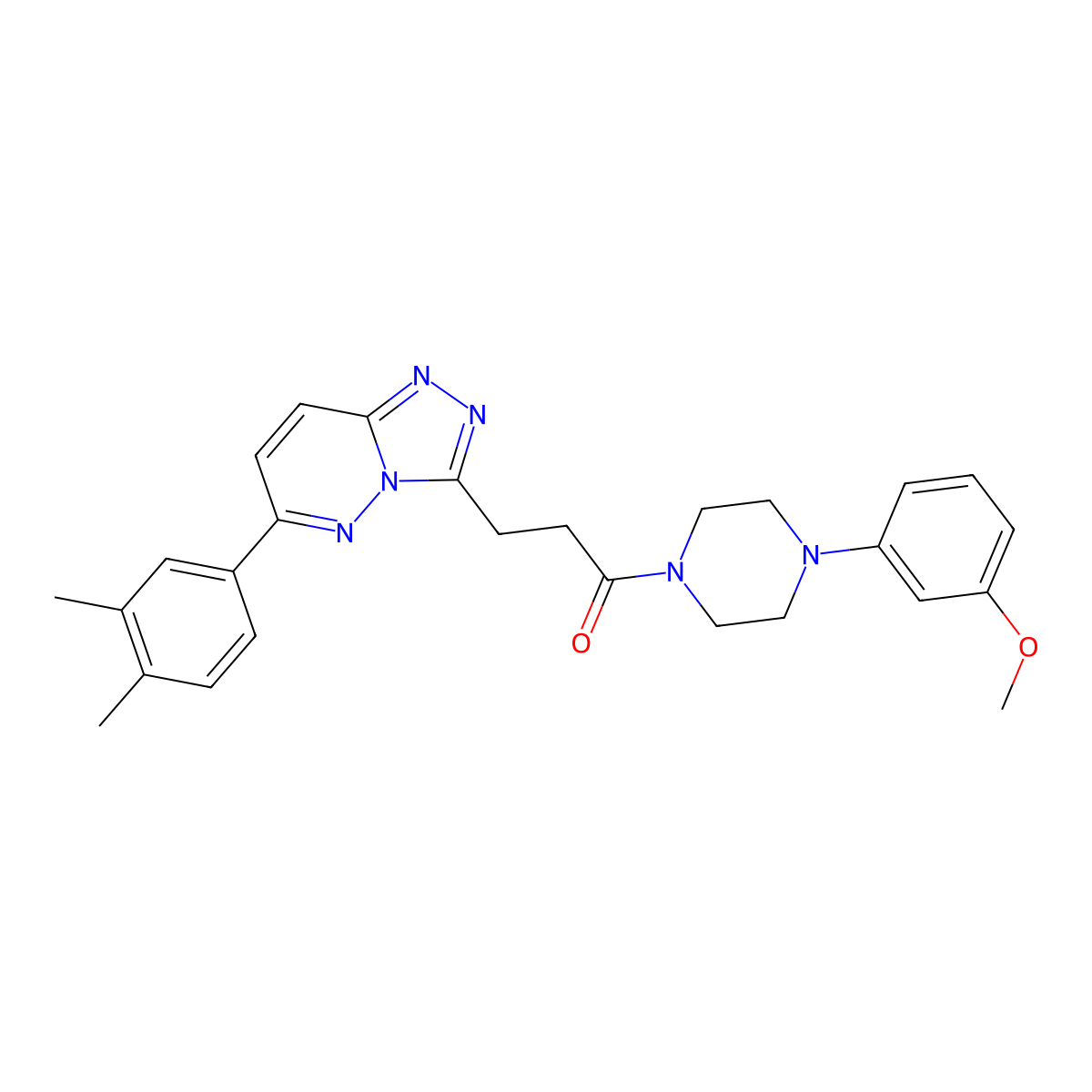 3-[6-(3,4-Dimethylphenyl)-[1,2,4]triazolo[4,3-b]pyridazin-3-yl]-1-[4-(3-methoxyphenyl)piperazin-1-yl]propan-1-one molecular structure, CAS 1216921-61-7