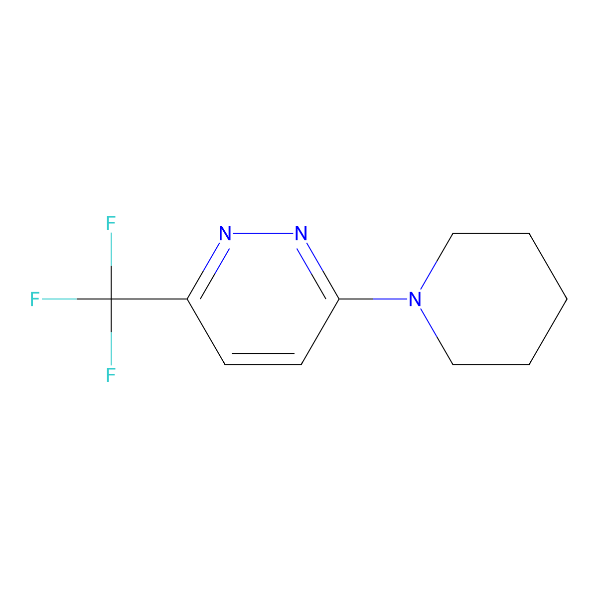 3-Piperidin-1-yl-6-(trifluoromethyl)pyridazine molecular structure, CAS 1216922-83-6