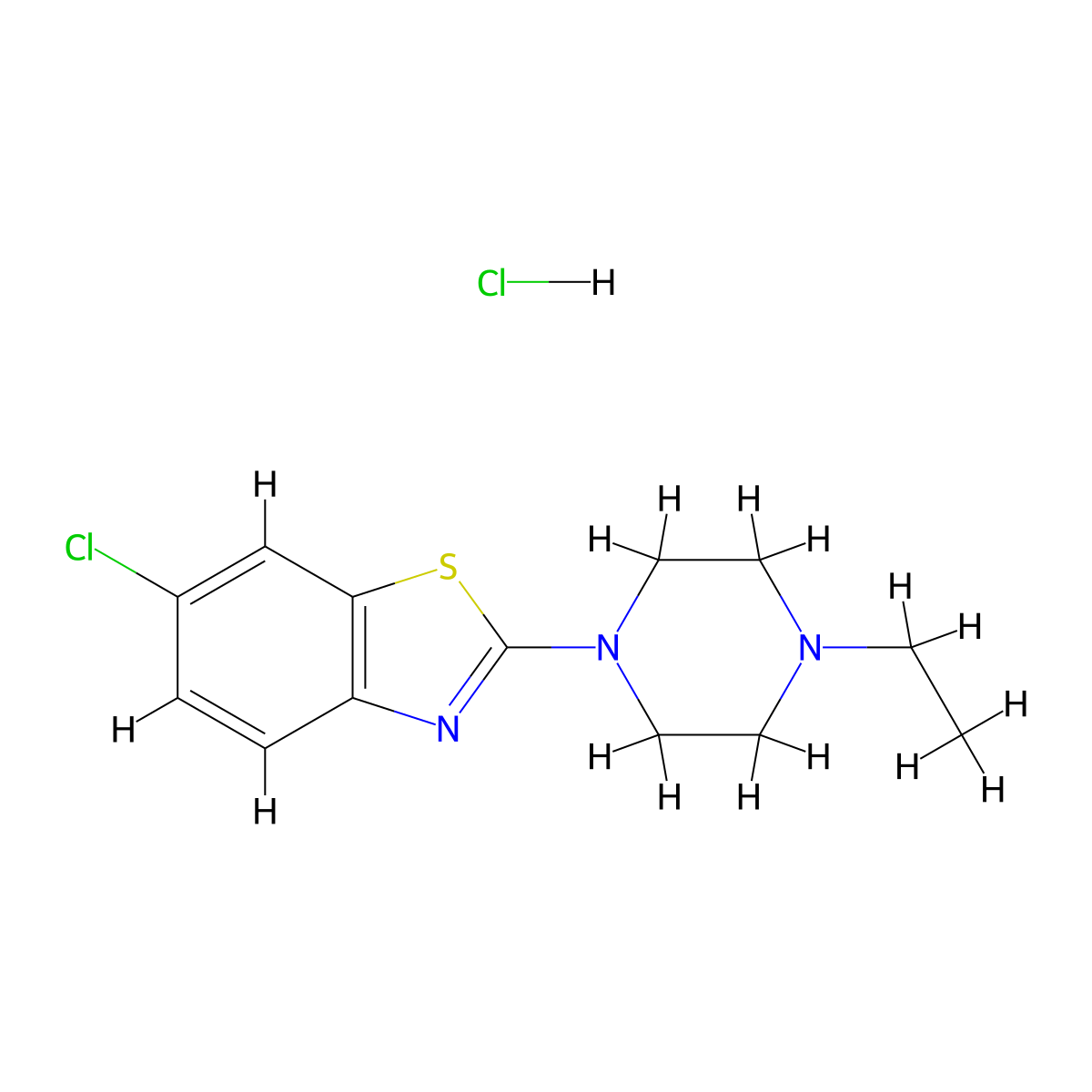 6-Chloro-2-(4-ethylpiperazin-1-yl)benzo[d]thiazole hydrochloride molecular structure, CAS 1216923-16-8