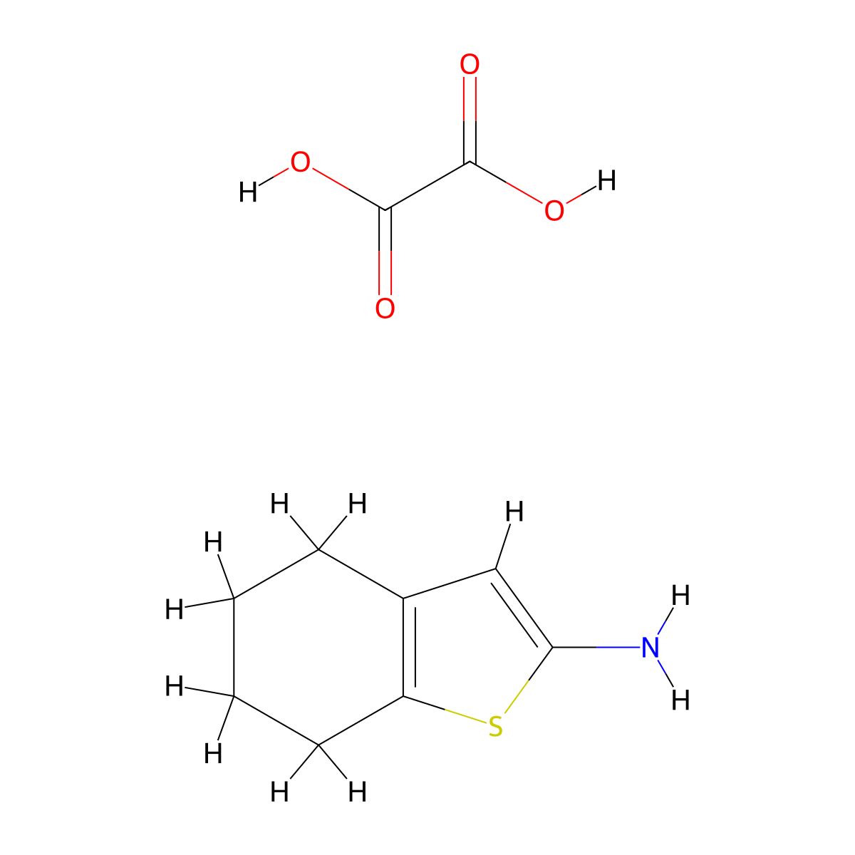 4,5,6,7-Tetrahydrobenzo[b]thiophen-2-amine oxalate molecular structure, CAS 1216924-54-7