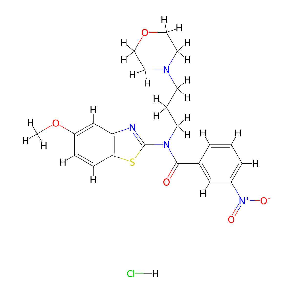 N-(5-methoxybenzo[d]thiazol-2-yl)-N-(3-morpholinopropyl)-3-nitrobenzamide hydrochloride molecular structure, CAS 1216924-59-2