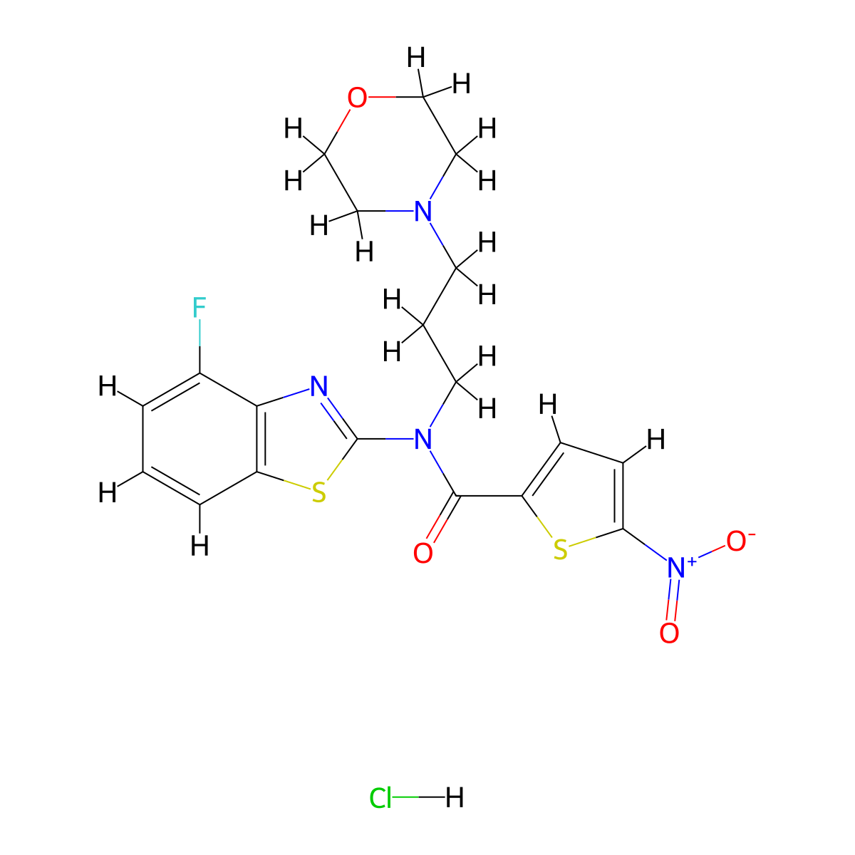 N-(4-fluorobenzo[d]thiazol-2-yl)-N-(3-morpholinopropyl)-5-nitrothiophene-2-carboxamide hydrochloride molecular structure, CAS 1216924-74-1