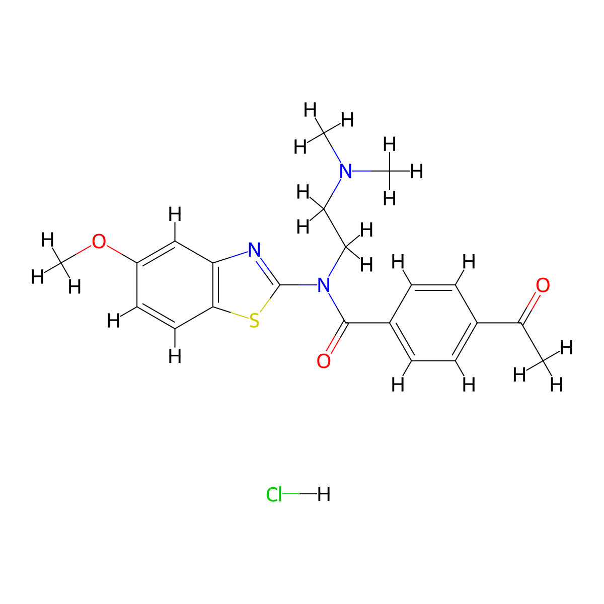4-acetyl-N-(2-(dimethylamino)ethyl)-N-(5-methoxybenzo[d]thiazol-2-yl)benzamide hydrochloride molecular structure, CAS 1216925-77-7