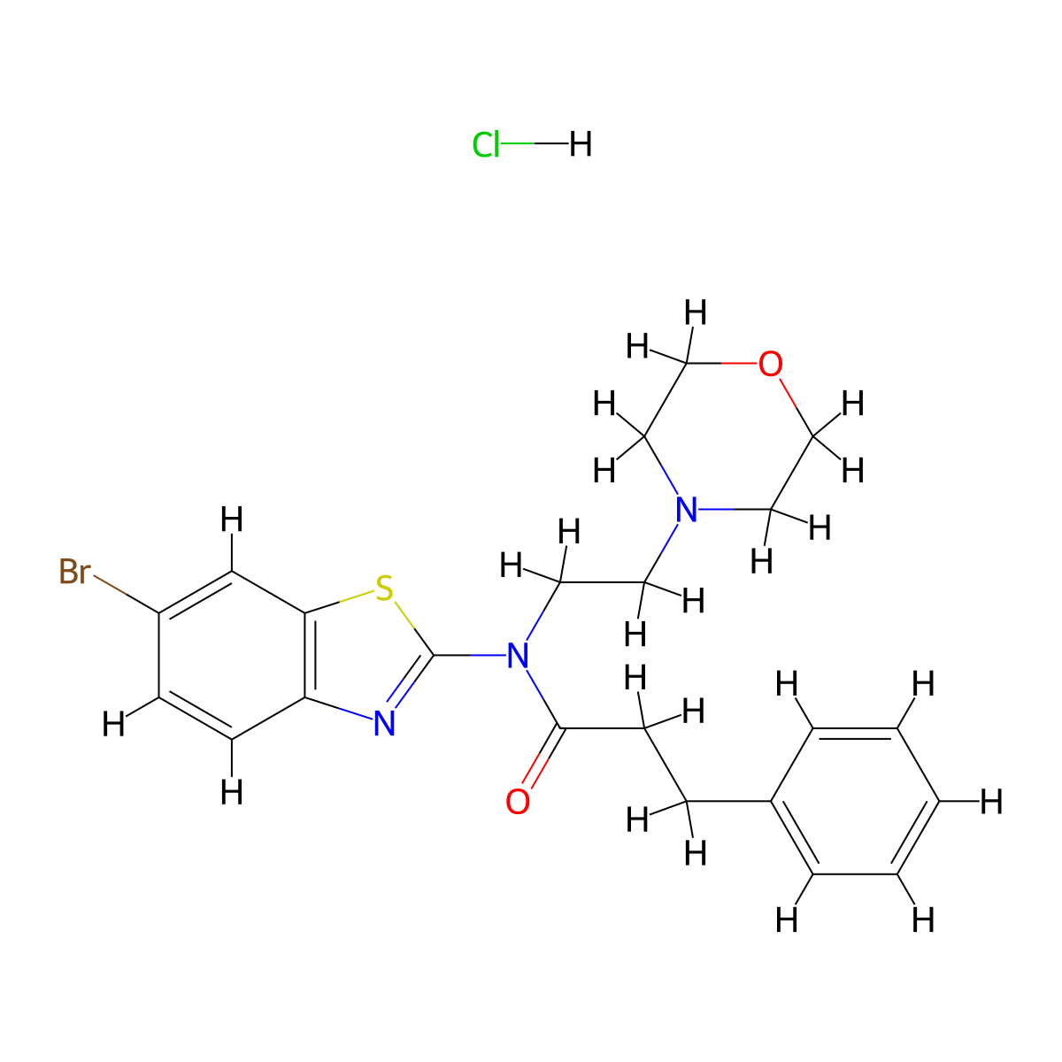 N-(6-bromobenzo[d]thiazol-2-yl)-N-(2-morpholinoethyl)-3-phenylpropanamide hydrochloride molecular structure, CAS 1216926-99-6