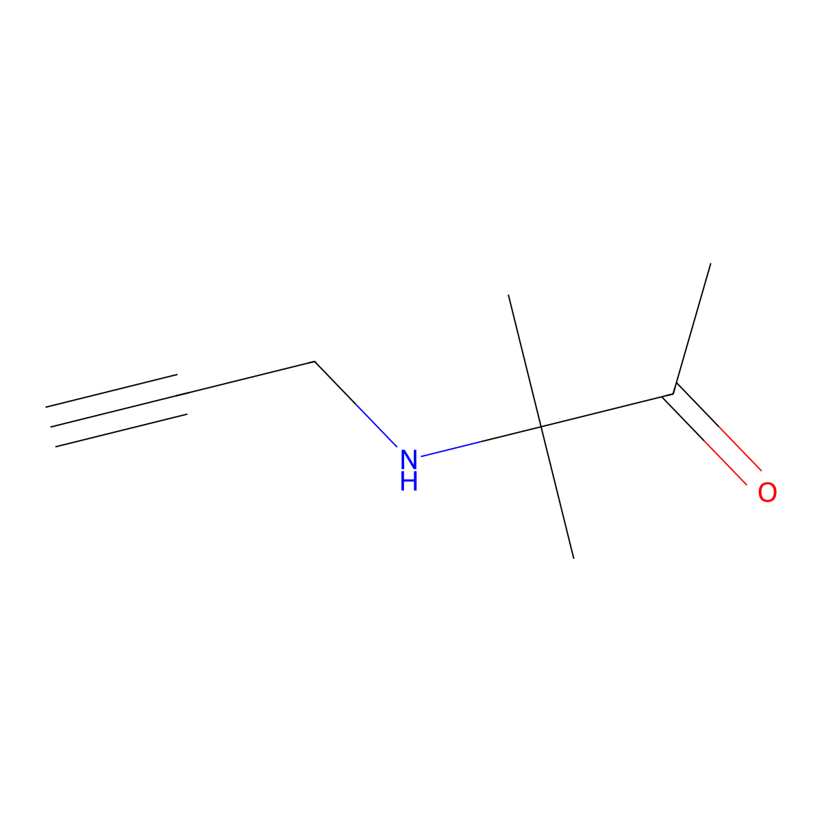 3-Methyl-3-(prop-2-yn-1-ylamino)butan-2-one molecular structure, CAS 1216927-09-1