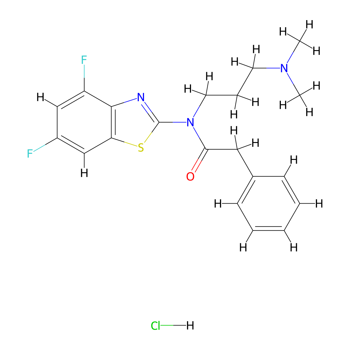 N-(4,6-difluorobenzo[d]thiazol-2-yl)-N-(3-(dimethylamino)propyl)-2-phenylacetamide hydrochloride molecular structure, CAS 1216928-89-0