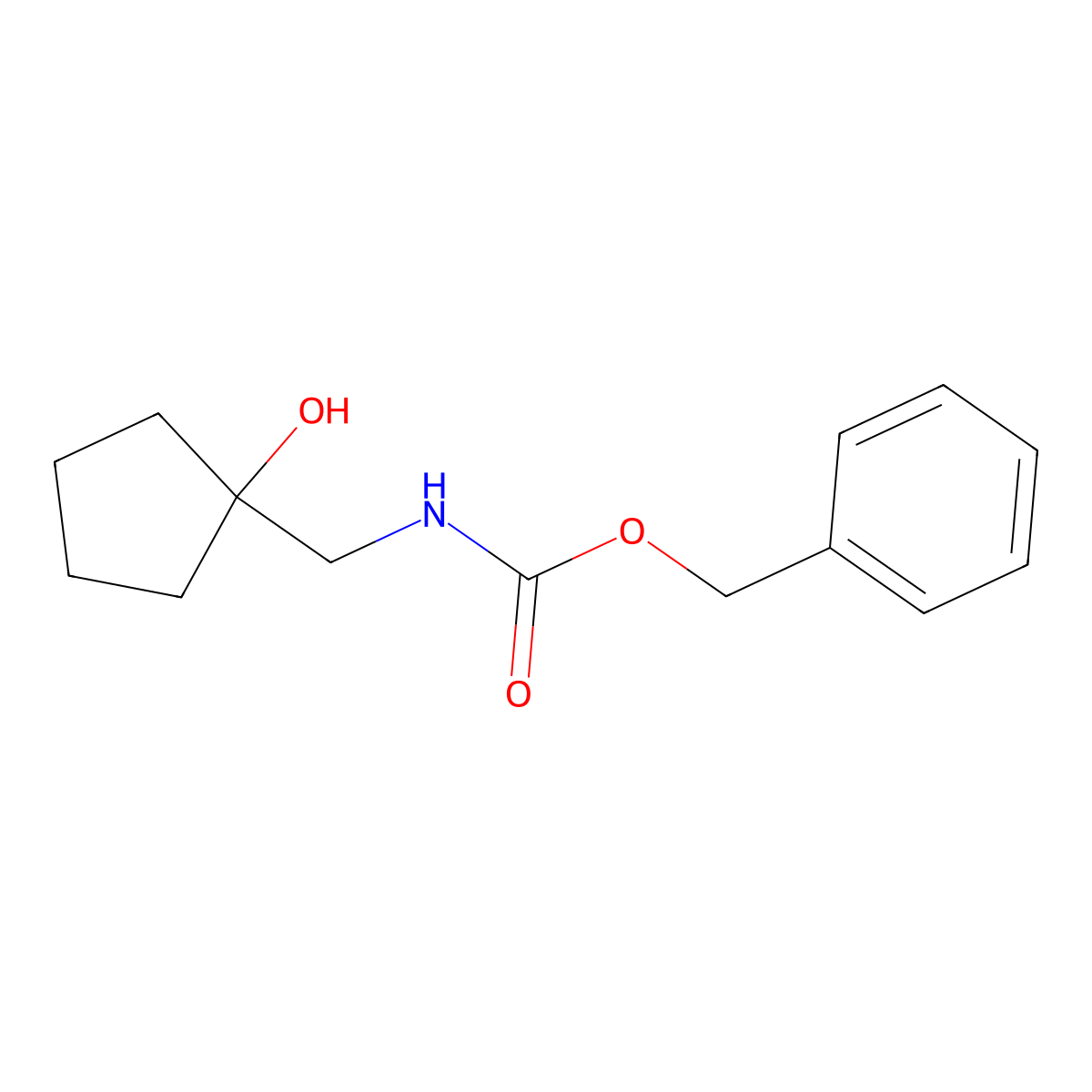 benzyl N-[(1-hydroxycyclopentyl)methyl]carbamate molecular structure, CAS 1216928-98-1