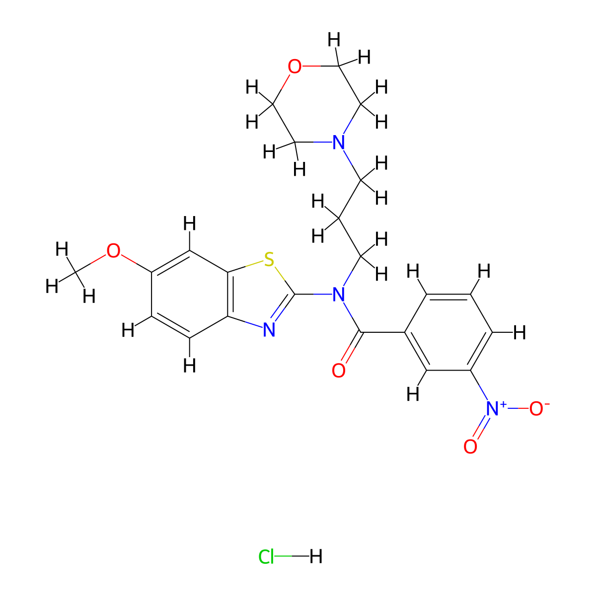 N-(6-methoxybenzo[d]thiazol-2-yl)-N-(3-morpholinopropyl)-3-nitrobenzamide hydrochloride molecular structure, CAS 1216930-44-7