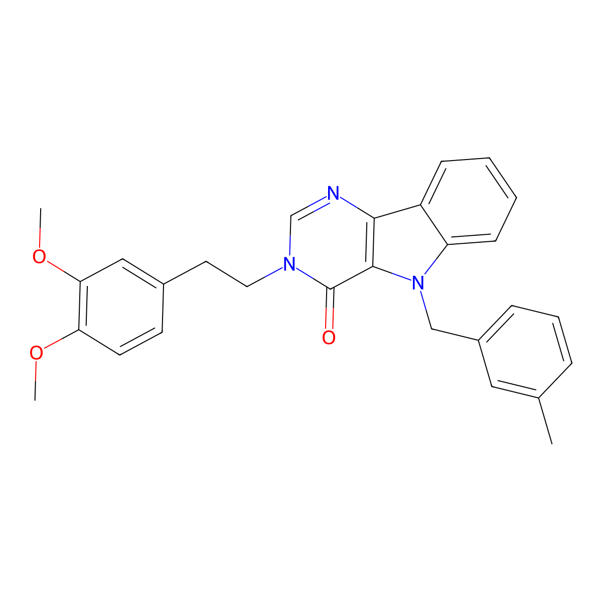 3-(3,4-dimethoxyphenethyl)-5-(3-methylbenzyl)-3H-pyrimido[5,4-b]indol-4(5H)-one molecular structure, CAS 1216933-92-4