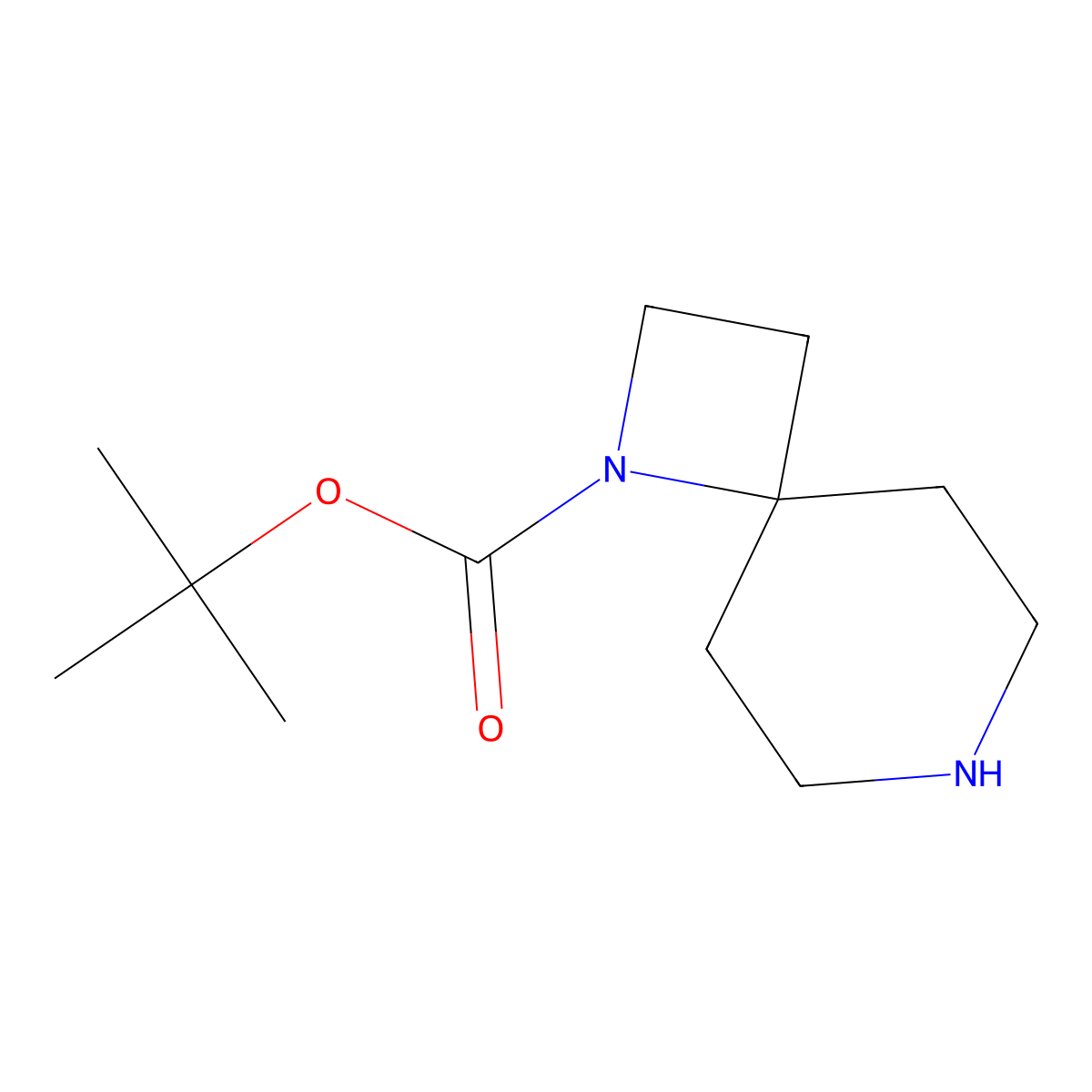 tert-Butyl 1,7-diazaspiro[3.5]nonane-1-carboxylate molecular structure, CAS 1216936-29-6