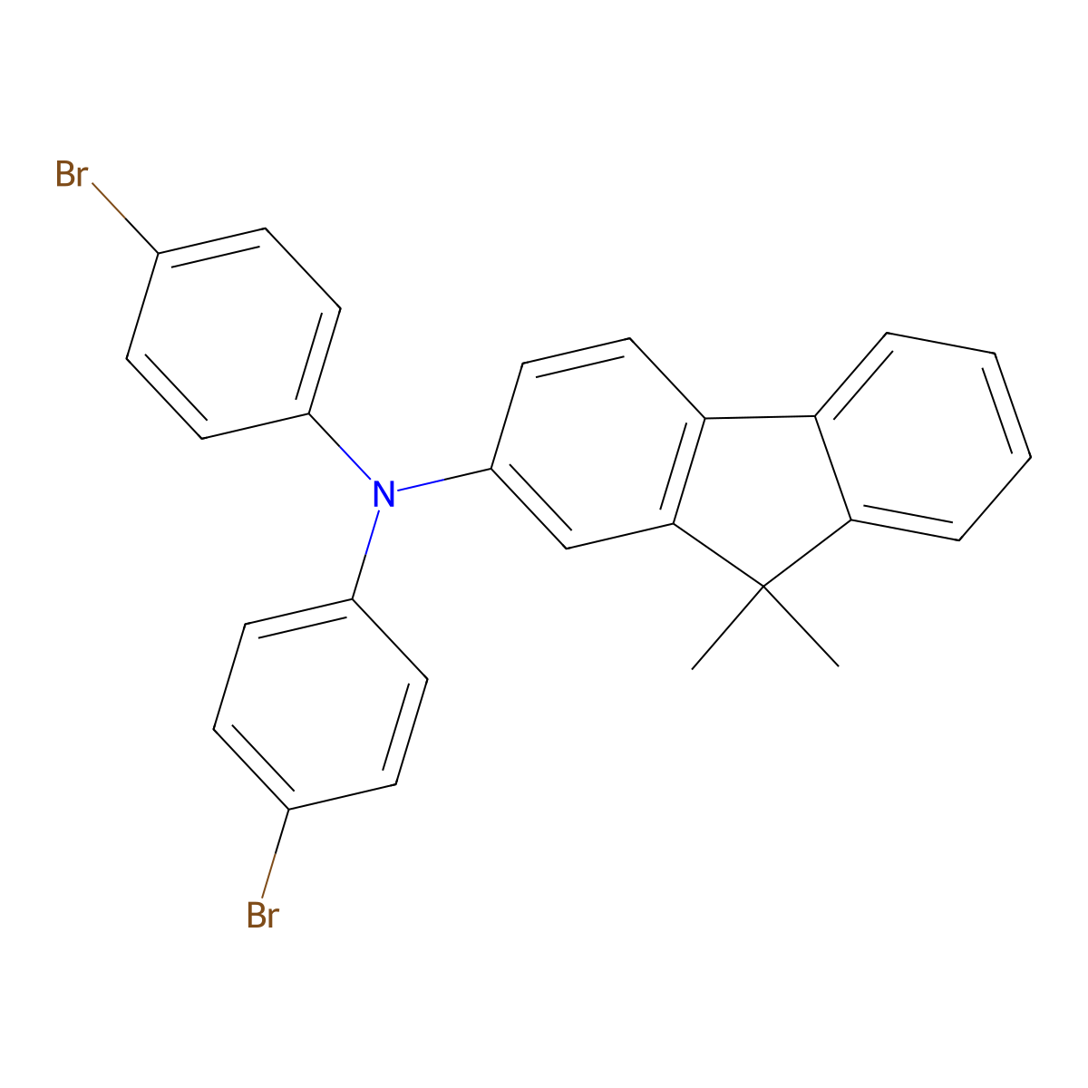 N,N-Bis(4-bromophenyl)-9,9-dimethyl-9H-fluoren-2-amine molecular structure, CAS 1216940-51-0