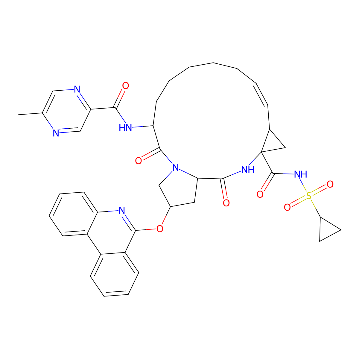Paritaprevir molecular structure, CAS 1216941-48-8