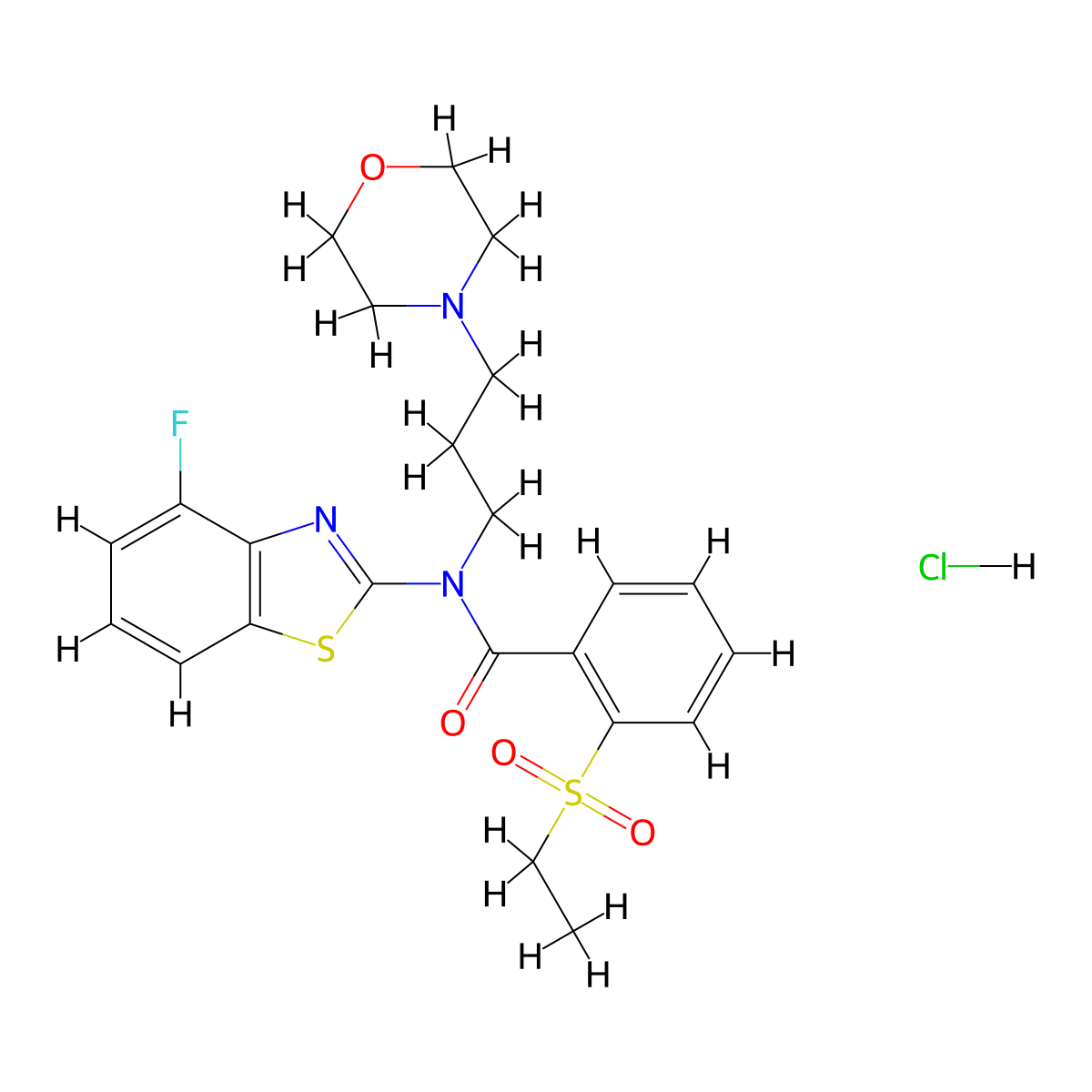 2-(ethylsulfonyl)-N-(4-fluorobenzo[d]thiazol-2-yl)-N-(3-morpholinopropyl)benzamide hydrochloride molecular structure, CAS 1216950-41-2