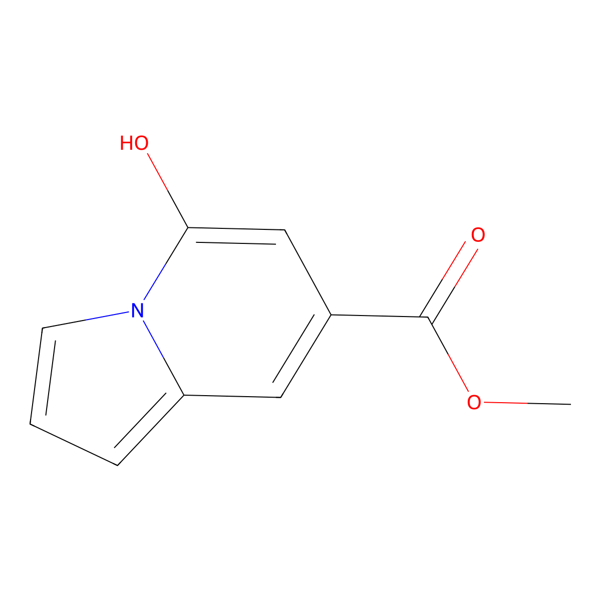 Methyl 5-hydroxyindolizine-7-carboxylate molecular structure, CAS 1216953-27-3