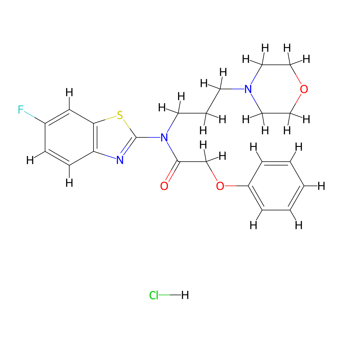 N-(6-fluorobenzo[d]thiazol-2-yl)-N-(3-morpholinopropyl)-2-phenoxyacetamide hydrochloride molecular structure, CAS 1216955-95-1