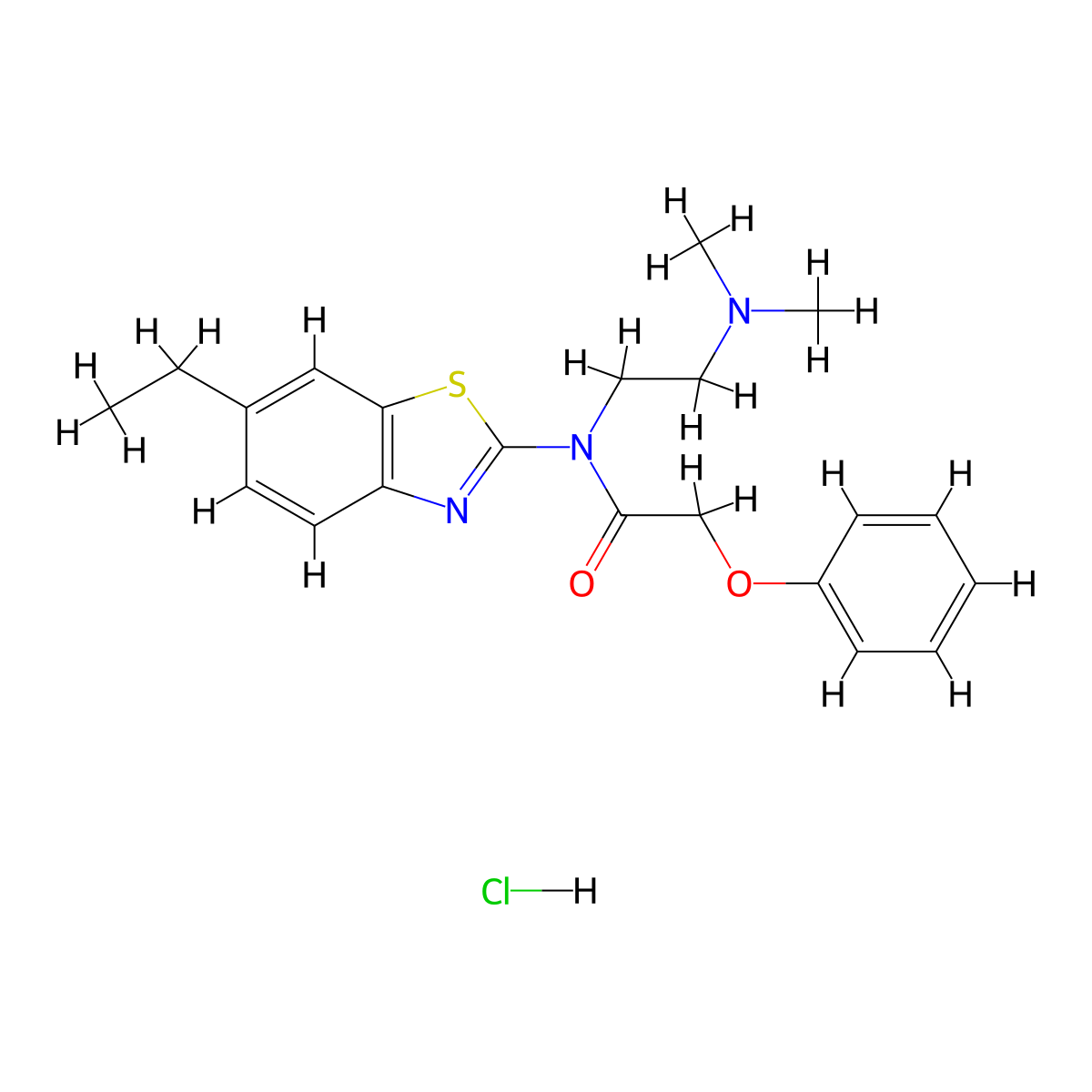 N-(2-(dimethylamino)ethyl)-N-(6-ethylbenzo[d]thiazol-2-yl)-2-phenoxyacetamide hydrochloride molecular structure, CAS 1216959-17-9