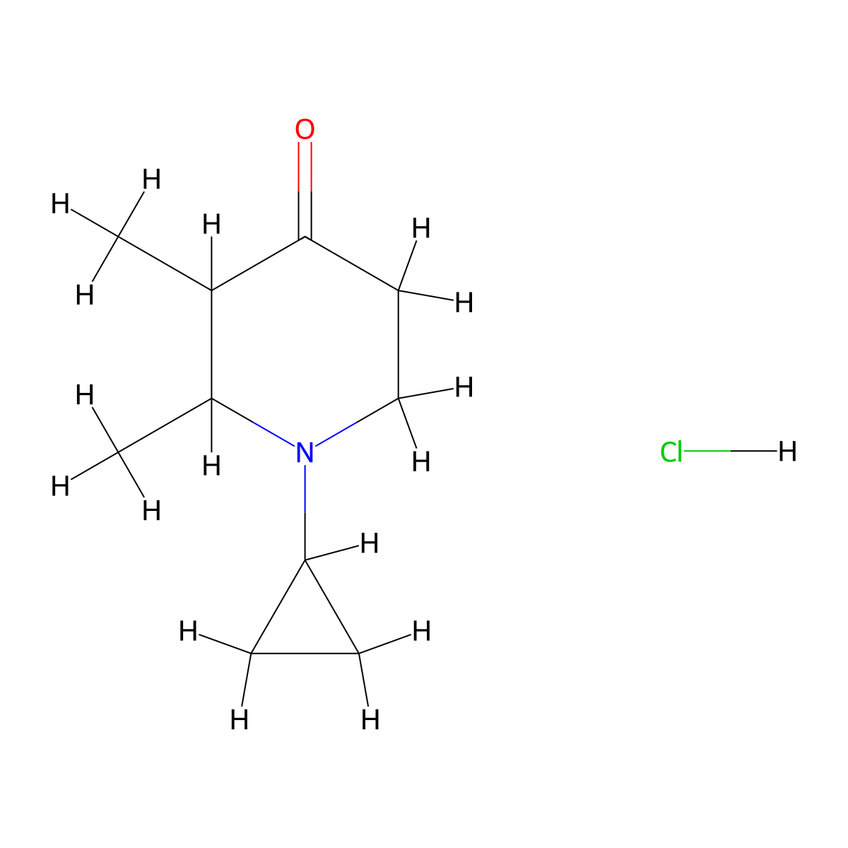 1-Cyclopropyl-2,3-dimethylpiperidin-4-one hydrochloride molecular structure, CAS 1216959-45-3