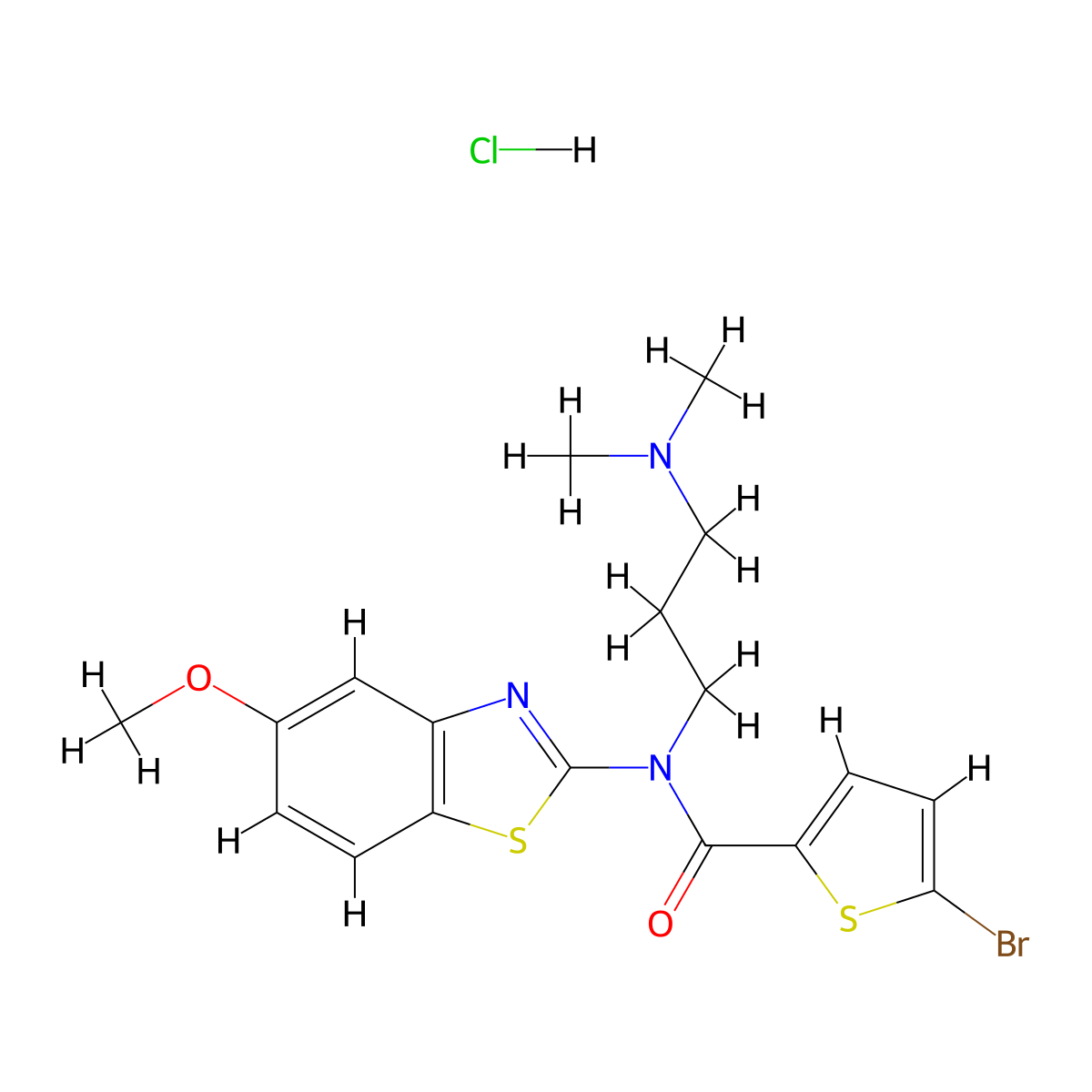 5-Bromo-N-[3-(dimethylamino)propyl]-N-(5-methoxy-1,3-benzothiazol-2-YL)thiophene-2-carboxamide hydrochloride molecular structure, CAS 1216960-55-2