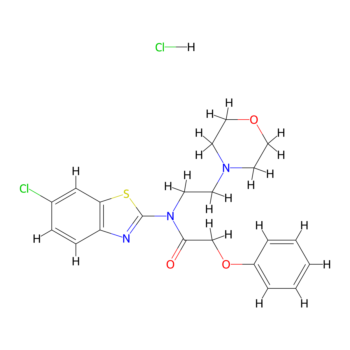 N-(6-chlorobenzo[d]thiazol-2-yl)-N-(2-morpholinoethyl)-2-phenoxyacetamide hydrochloride molecular structure, CAS 1216966-24-3