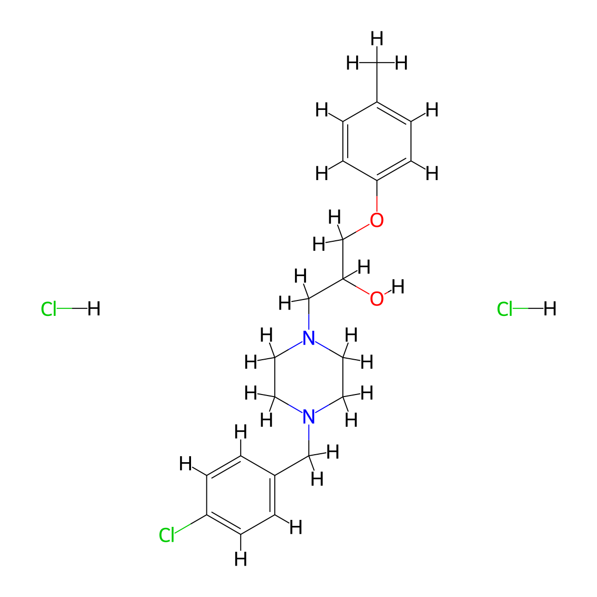 1-(4-(4-Chlorobenzyl)piperazin-1-yl)-3-(p-tolyloxy)propan-2-ol dihydrochloride molecular structure, CAS 1216968-13-6