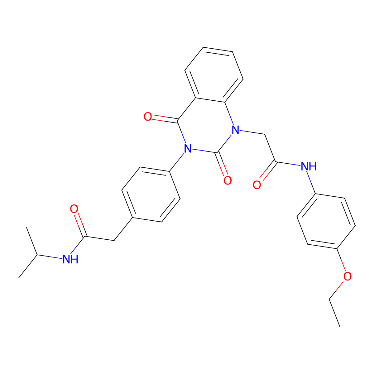 2-[4-(1-{[(4-ethoxyphenyl)carbamoyl]methyl}-2,4-dioxo-1,2,3,4-tetrahydroquinazolin-3-yl)phenyl]-N-(propan-2-yl)acetamide molecular structure, CAS 1216968-32-9