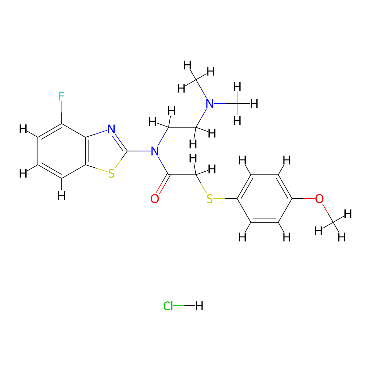 N-(2-(dimethylamino)ethyl)-N-(4-fluorobenzo[d]thiazol-2-yl)-2-((4-methoxyphenyl)thio)acetamide hydrochloride molecular structure, CAS 1216969-39-9