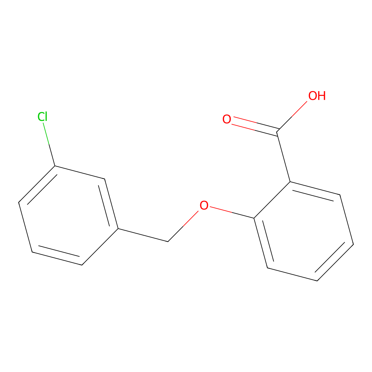2-[(3-Chlorobenzyl)oxy]benzoic acid molecular structure, CAS 121697-55-0