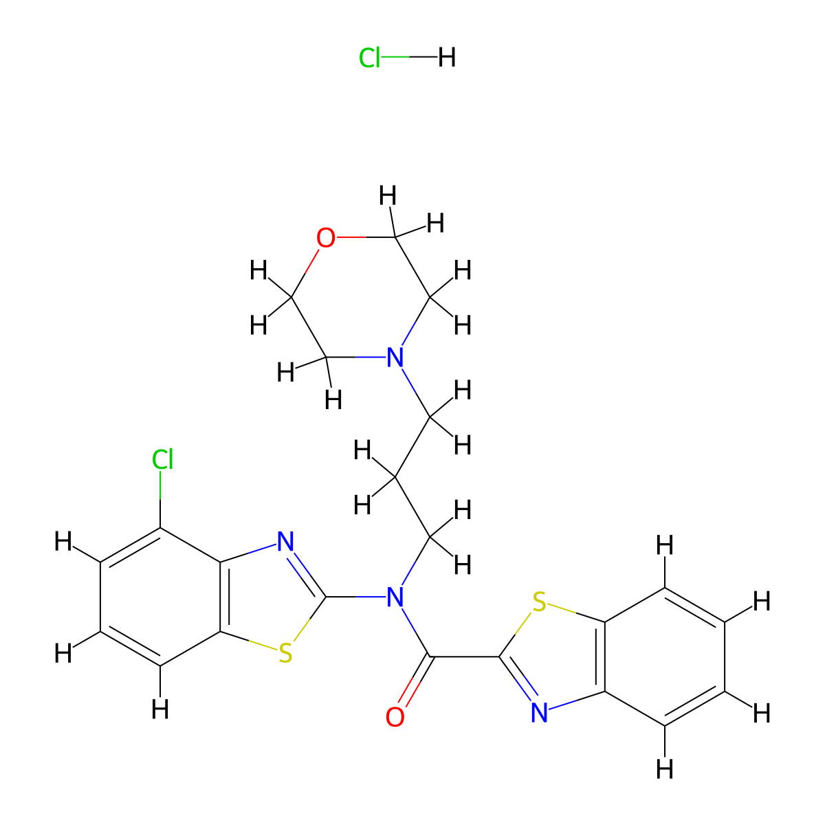 N-(4-chlorobenzo[d]thiazol-2-yl)-N-(3-morpholinopropyl)benzo[d]thiazole-2-carboxamide hydrochloride molecular structure, CAS 1216971-96-8
