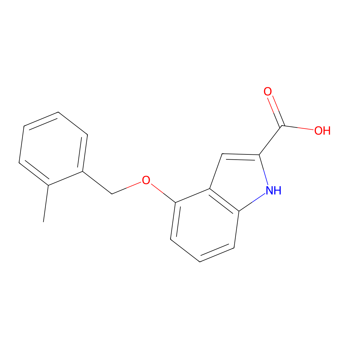 4-[(2-methylbenzyl)oxy]-1H-indole-2-carboxylic acid molecular structure, CAS 1216973-15-7