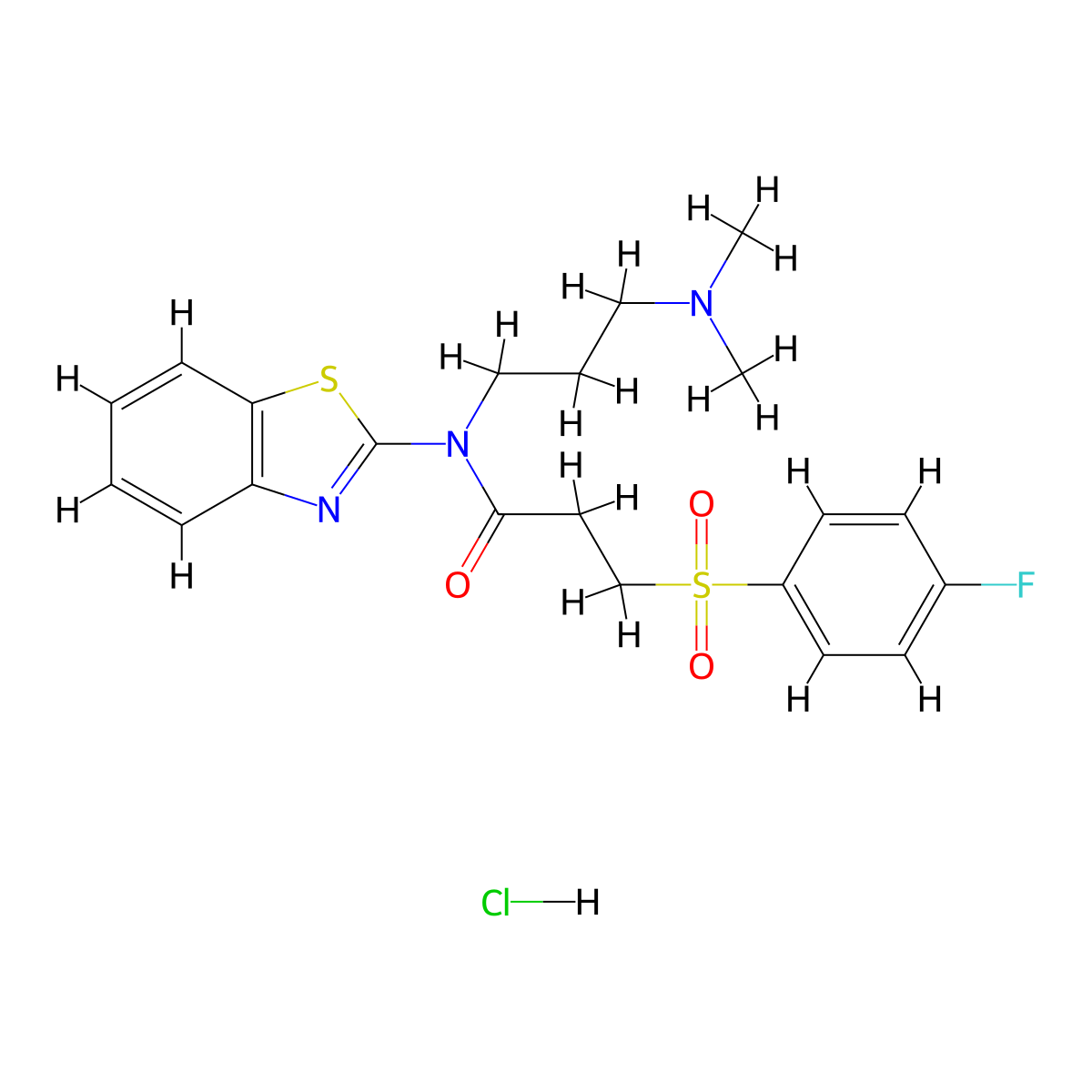 N-(1,3-Benzothiazol-2-YL)-N-[3-(dimethylamino)propyl]-3-(4-fluorobenzenesulfonyl)propanamide hydrochloride molecular structure, CAS 1216975-77-7