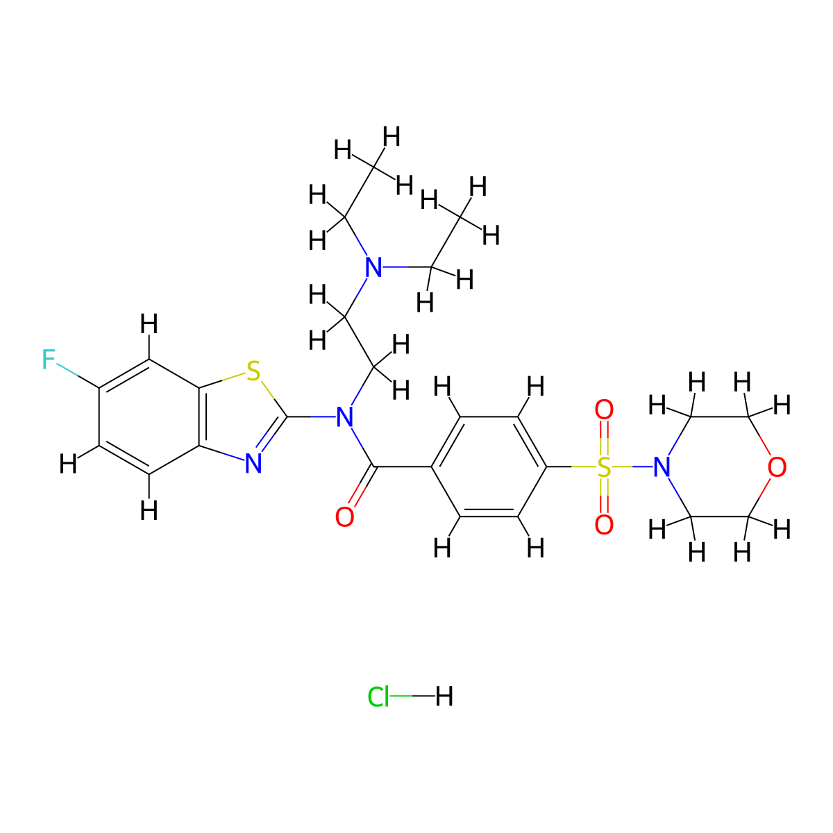 N-(2-(diethylamino)ethyl)-N-(6-fluorobenzo[d]thiazol-2-yl)-4-(morpholinosulfonyl)benzamide hydrochloride molecular structure, CAS 1216976-41-8
