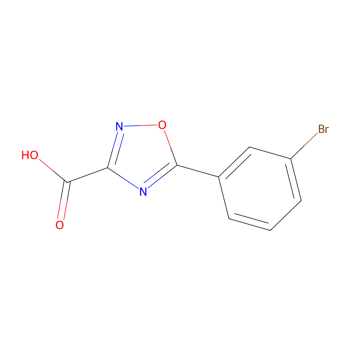 5-(3-Bromophenyl)-1,2,4-oxadiazole-3-carboxylic acid molecular structure, CAS 1216977-92-2