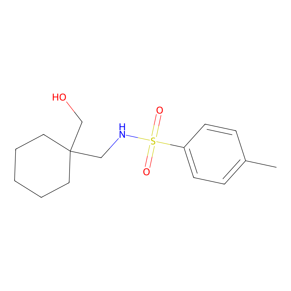 N-{[1-(hydroxymethyl)cyclohexyl]methyl}-4-methylbenzene-1-sulfonamide molecular structure, CAS 1216981-05-3
