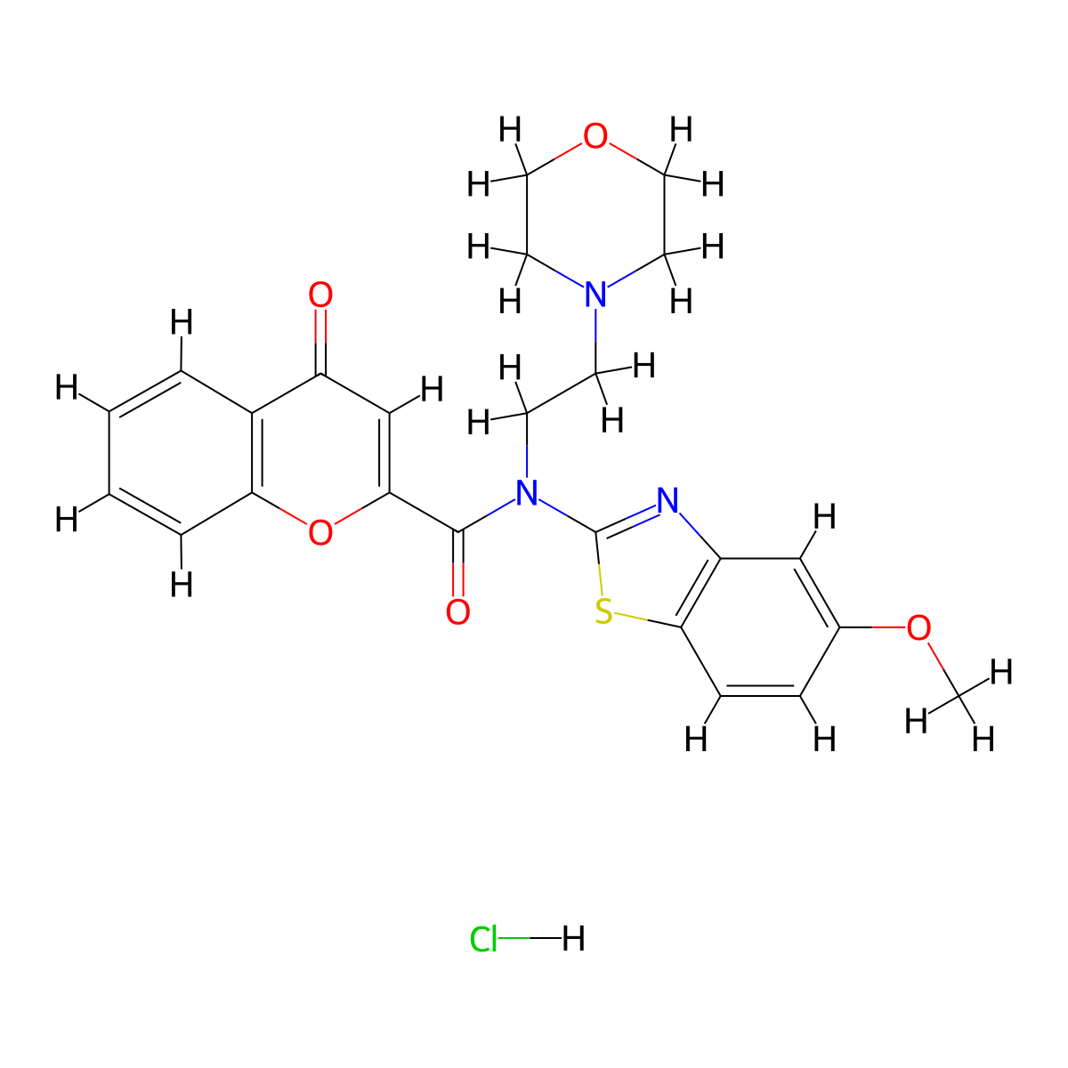 N-(5-methoxybenzo[d]thiazol-2-yl)-N-(2-morpholinoethyl)-4-oxo-4H-chromene-2-carboxamide hydrochloride molecular structure, CAS 1216984-60-9