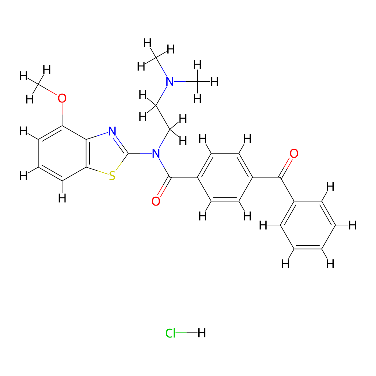 4-benzoyl-N-(2-(dimethylamino)ethyl)-N-(4-methoxybenzo[d]thiazol-2-yl)benzamide hydrochloride molecular structure, CAS 1216985-97-5