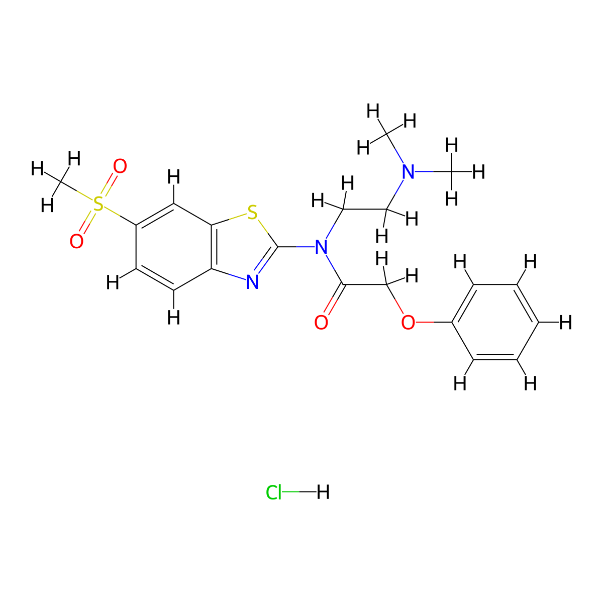N-(2-(dimethylamino)ethyl)-N-(6-(methylsulfonyl)benzo[d]thiazol-2-yl)-2-phenoxyacetamide hydrochloride molecular structure, CAS 1216986-82-1