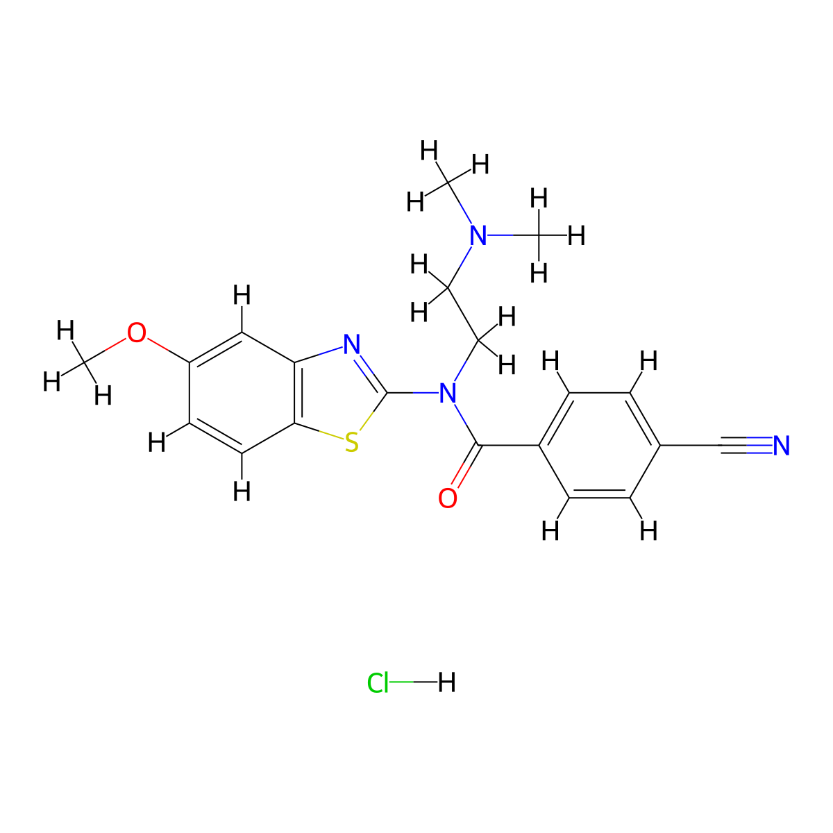 4-cyano-N-(2-(dimethylamino)ethyl)-N-(5-methoxybenzo[d]thiazol-2-yl)benzamide hydrochloride molecular structure, CAS 1216987-30-2