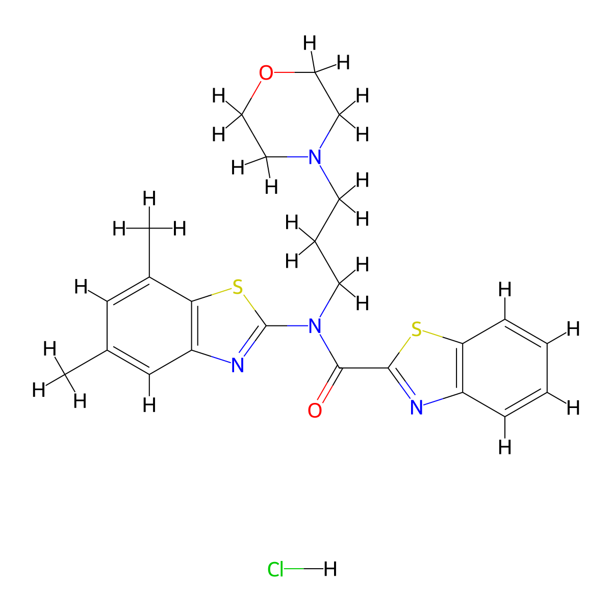 N-(5,7-dimethylbenzo[d]thiazol-2-yl)-N-(3-morpholinopropyl)benzo[d]thiazole-2-carboxamide hydrochloride molecular structure, CAS 1216993-57-5