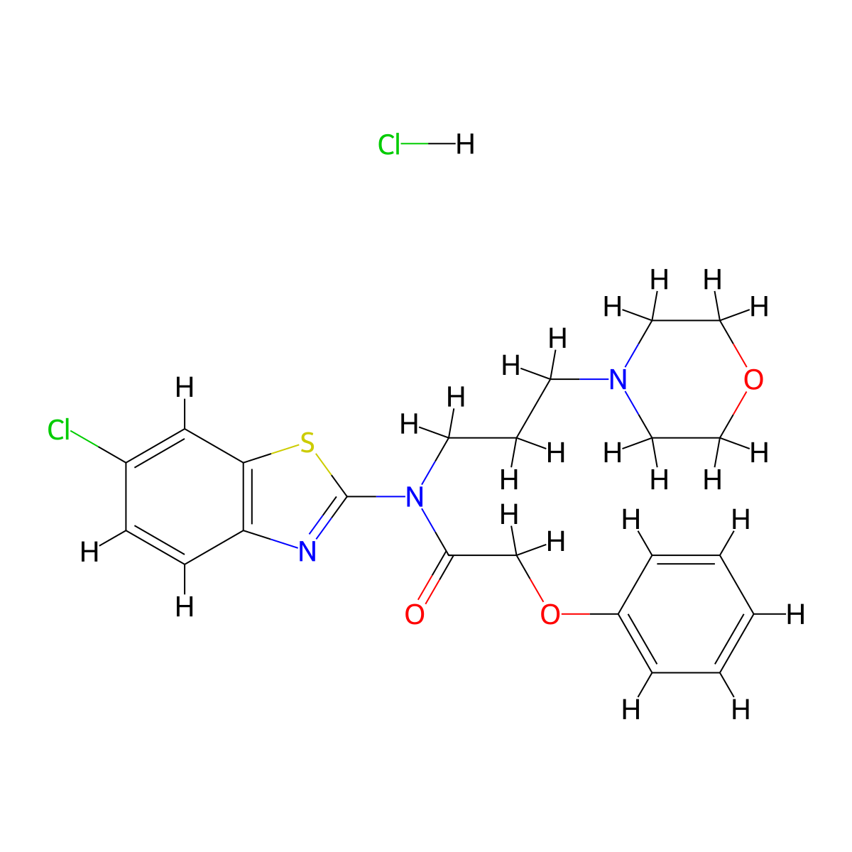 N-(6-chlorobenzo[d]thiazol-2-yl)-N-(3-morpholinopropyl)-2-phenoxyacetamide hydrochloride molecular structure, CAS 1216994-90-9