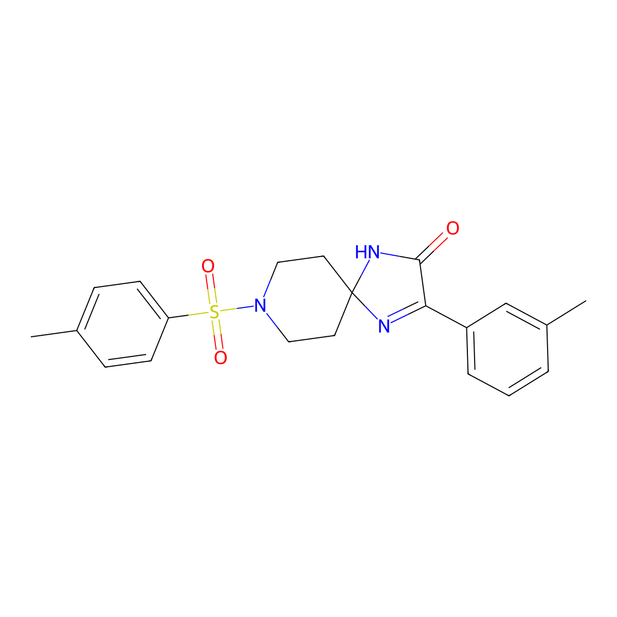 3-(m-Tolyl)-8-tosyl-1,4,8-triazaspiro[4.5]dec-3-en-2-one molecular structure, CAS 1216996-40-5