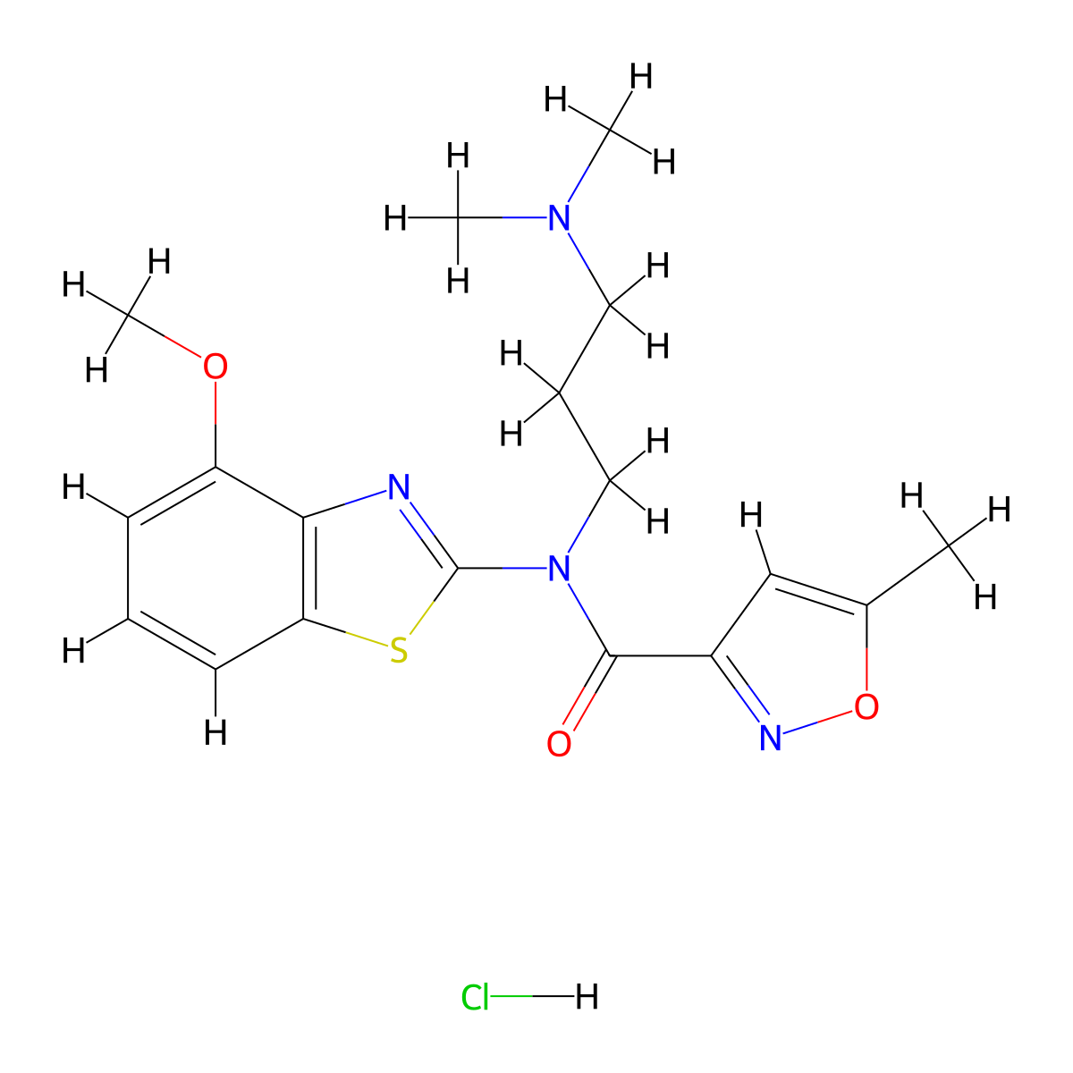N-(3-(dimethylamino)propyl)-N-(4-methoxybenzo[d]thiazol-2-yl)-5-methylisoxazole-3-carboxamide hydrochloride molecular structure, CAS 1216997-26-0