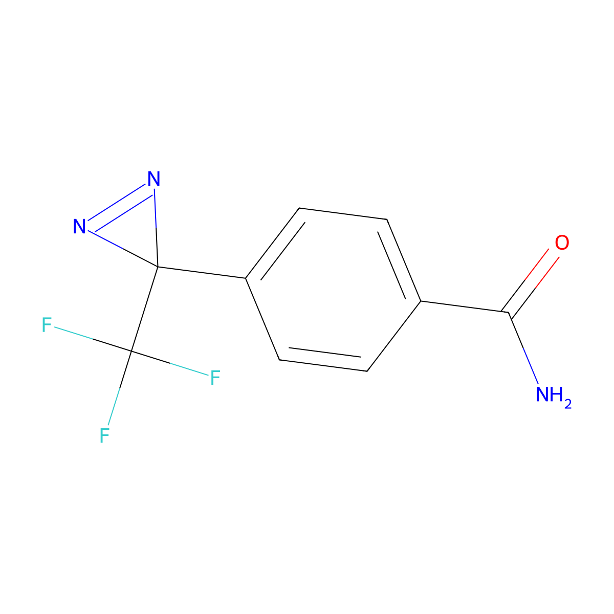 4-(3-(Trifluoromethyl)-3H-diazirin-3-yl)benzamide molecular structure, CAS 1216997-96-4