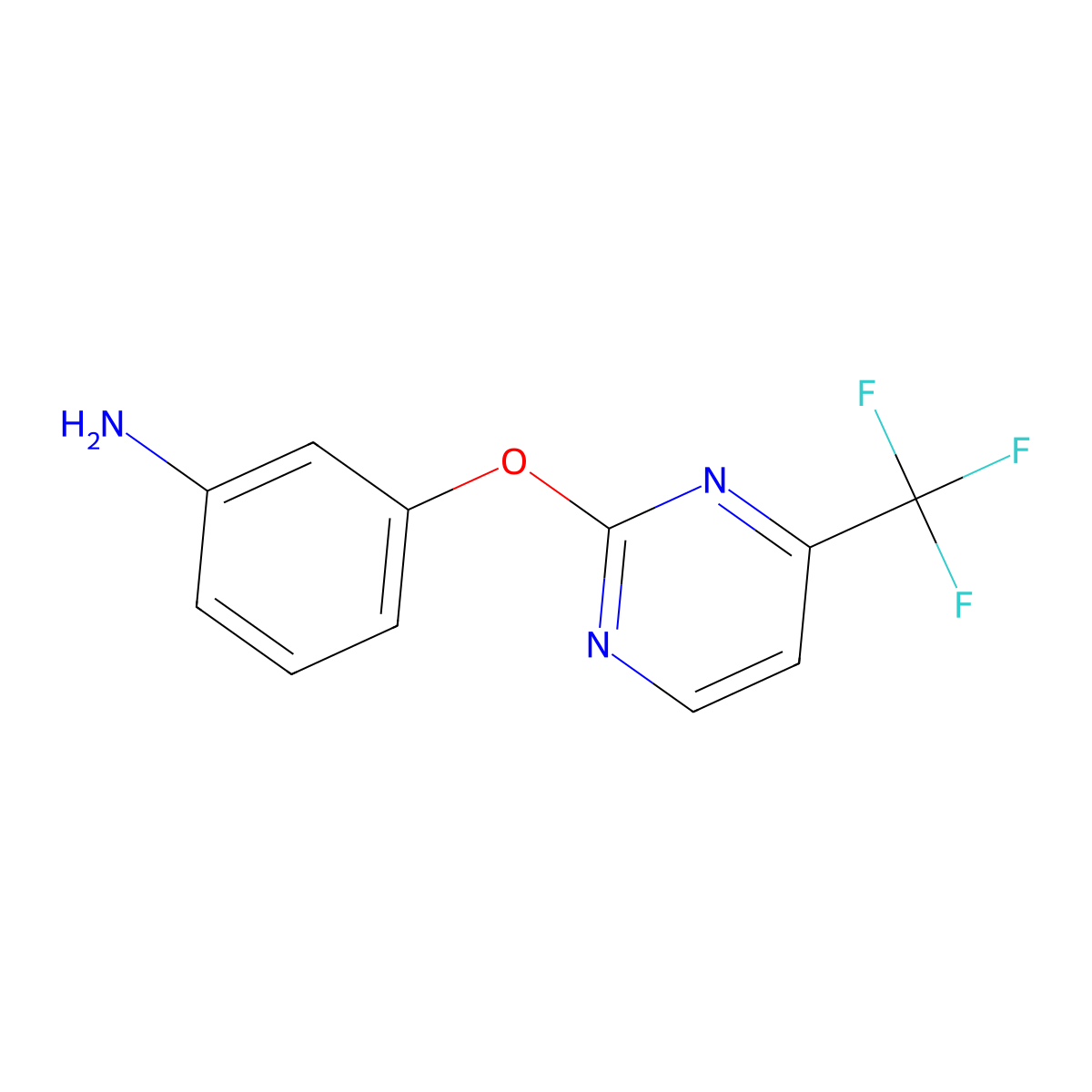 3-{[4-(Trifluoromethyl)pyrimidin-2-yl]oxy}aniline molecular structure, CAS 1216999-17-5